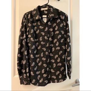 Patterned Button Up Blouse